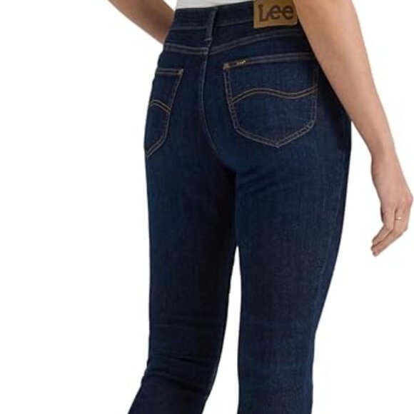 LEE Women's Legendary Mid Rise Skinny Jean Sz 16 Short  Dark Strides - Picture 5 of 12